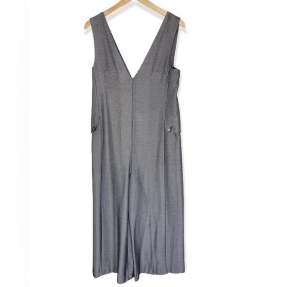 Anthropologie Cartonnier Oxford Herringbone Jumpsuit Wide Leg Cropped Size S.. - Picture 3 of 16